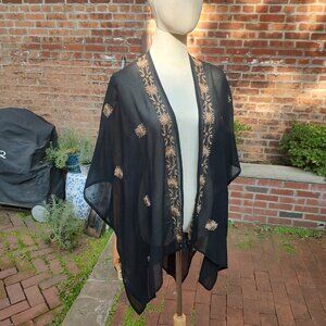 ✨ Vintage-Style Art Deco Sheer Mesh Kimono Jacket | Size US 8